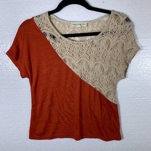 Staring At Stars Size XS Orange Crochet Boho Top